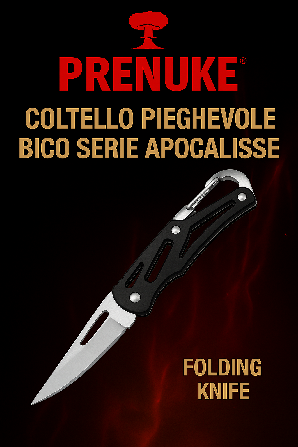 PRENUKE® Mini Coltello Tascabile in Acciaio – Ultraleggero, Tattico, Colorato