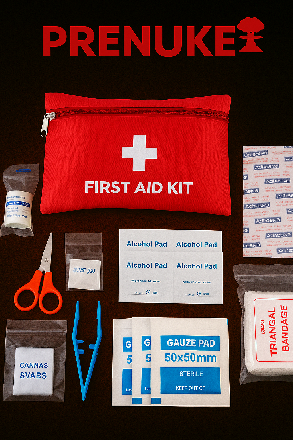 PRENUKE® Kit di Primo Soccorso Outdoor – Emergenze in Guerra o Blackout