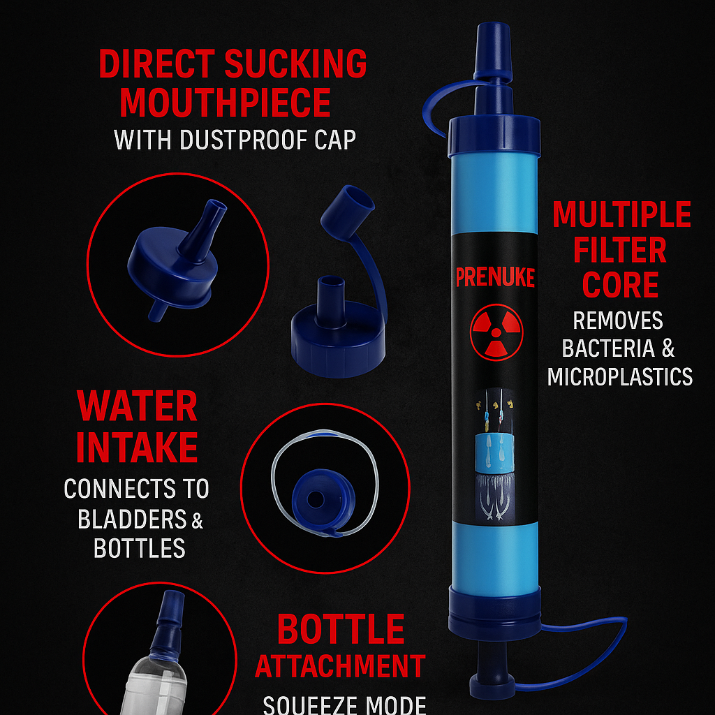 PRENUKE® Water Filter – Sopravvivenza Portatile 1000L