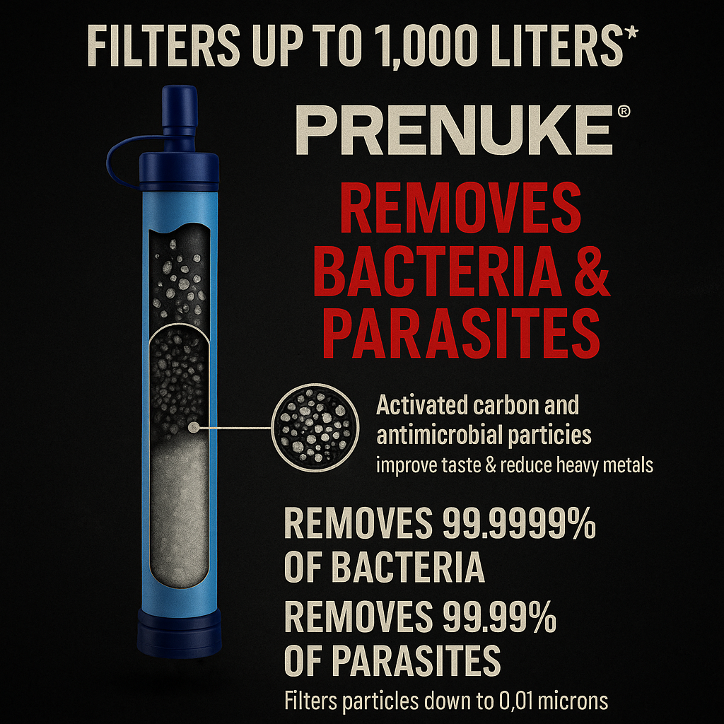 PRENUKE® Water Filter – Sopravvivenza Portatile 1000L